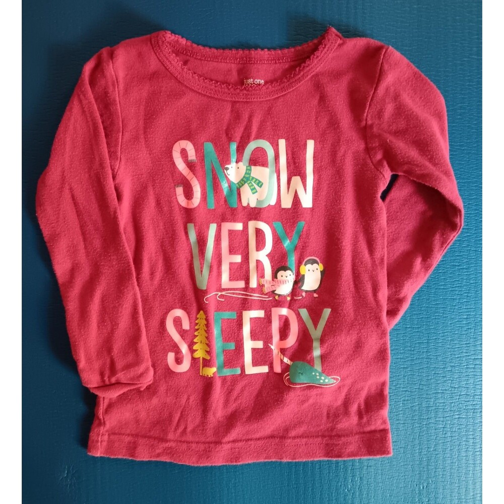 Shirt 18 Months Red Carters top Snow Very Sleepy Long sleeves toddler Girl